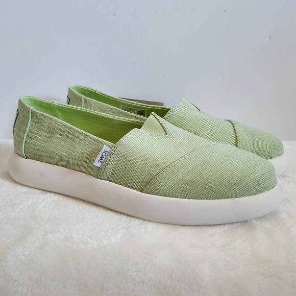 Toms Alparagata Mallow Pistachio Green Heritage Canvas Ortholite Shoes Sz 8 - Picture 1 of 15